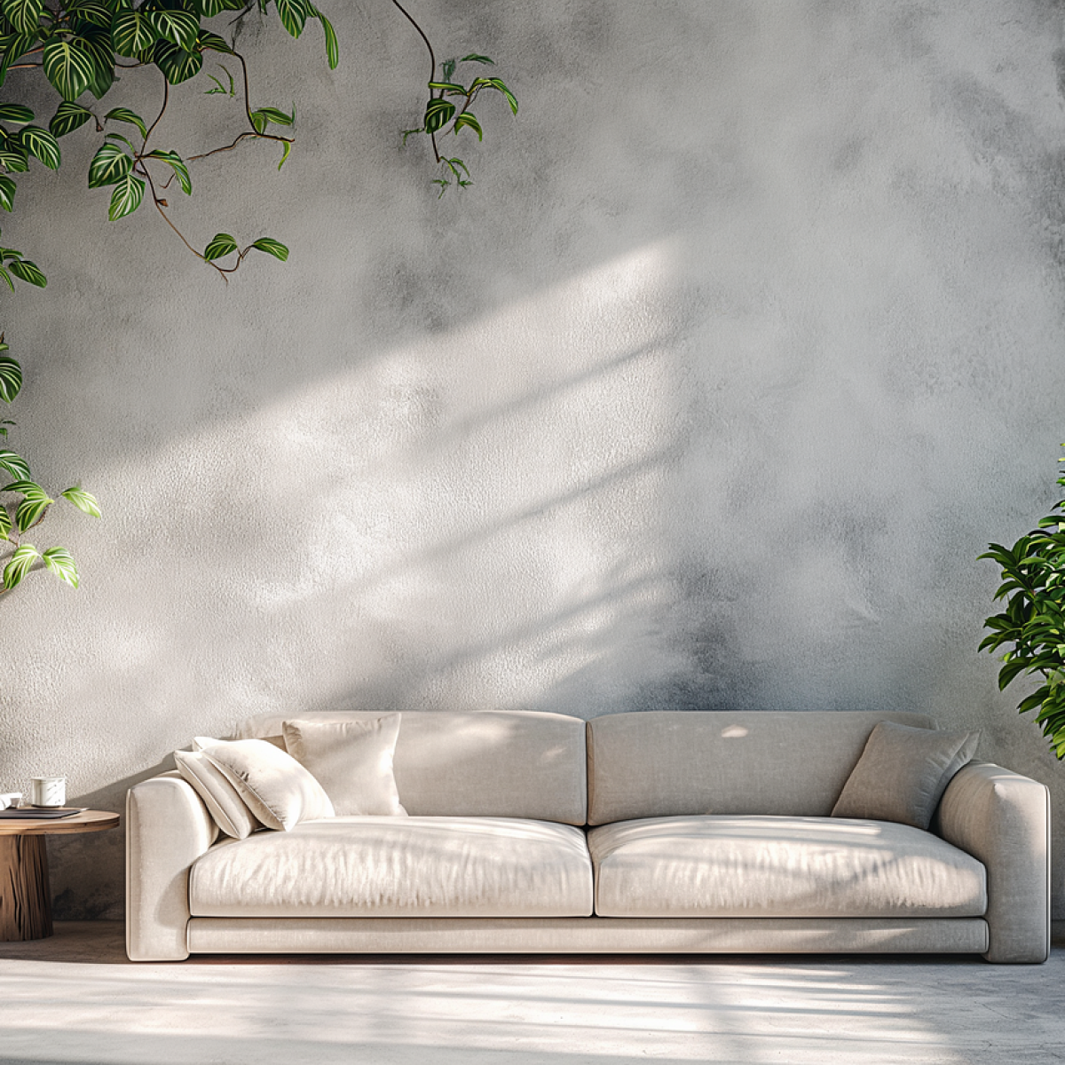 Salon avec des plantes.